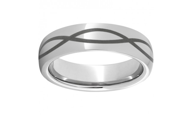 Serinium Domed Band with Infinity Laser Engraving