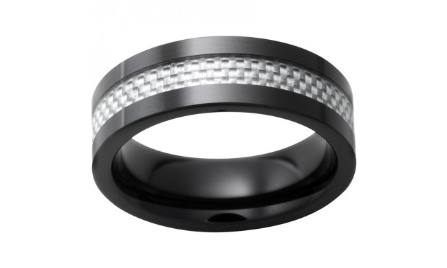 Black Diamond Ceramic Band with 4mm Carbon Fiber Inlay