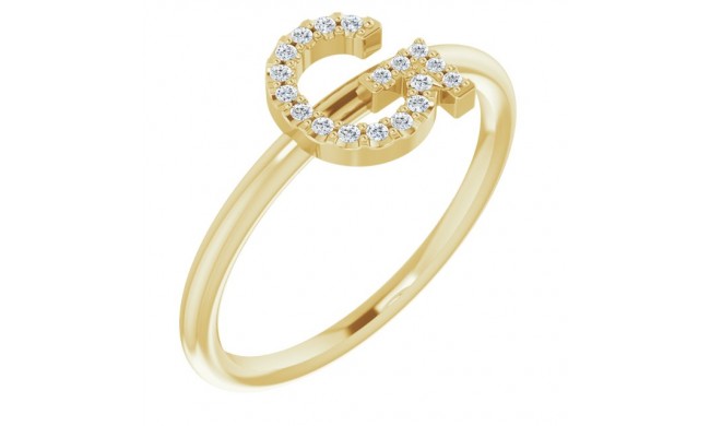 14K Yellow .08 CTW Diamond Initial G Ring