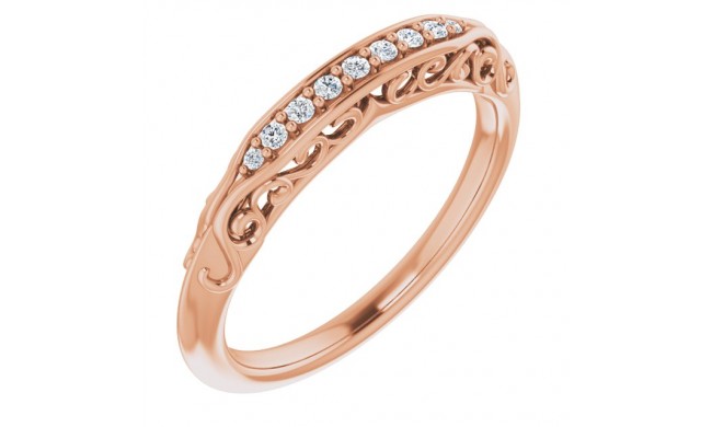 14K Rose .07 CTW Diamond Matching Band