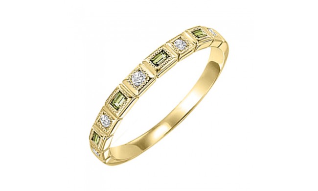 Gems One 14Kt Yellow Gold Diamond (1/10Ctw) & Peridot (1/6 Ctw) Ring