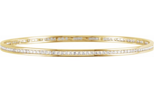 14K Yellow  2 1/4 CTW Diamond Stackable Bangle 8 Bracelet