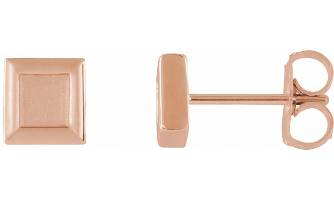 14K Rose Square Petite Earrings