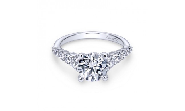 Gabriel & Co. 14k White Gold Contemporary Straight Engagement Ring