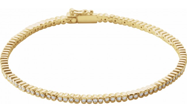 14K Yellow 1 CTW Diamond Line 7 Bracelet