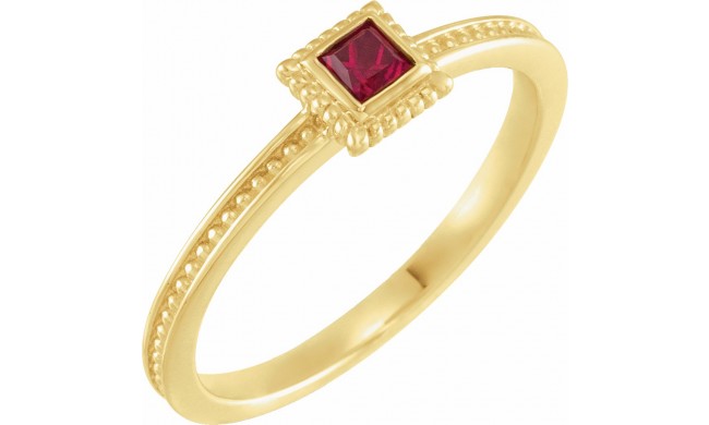 14K Yellow Ruby Stackable Family Ring