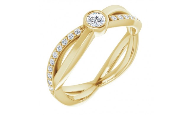 14K Yellow 3.4 mm Round 1/3 CTW Diamond Infinity-Inspired Ring