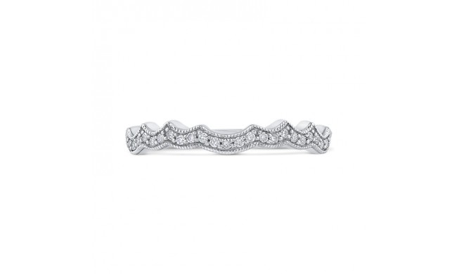 Shah Luxury 14K White Gold Round Diamond Half-Eternity Wedding Band