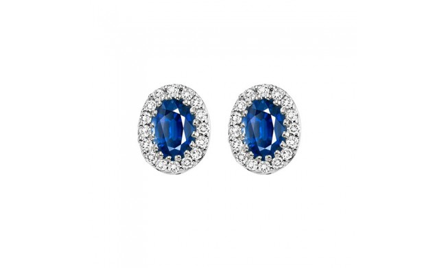 Gems One 14Kt White Gold Diamond (1/5Ctw) & Sapphire (7/8 Ctw) Earring