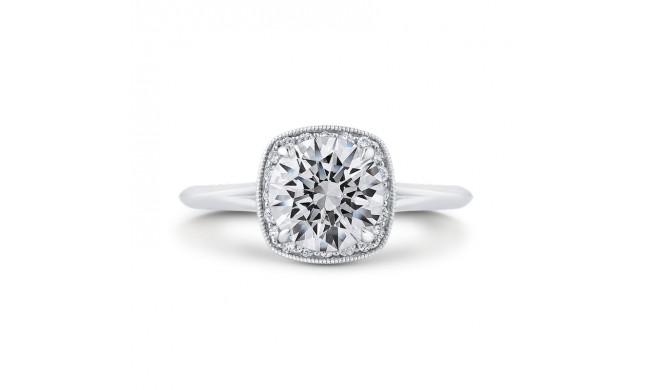 Shah Luxury 14K White Gold Diamond Halo Engagement Ring (Semi-Mount)
