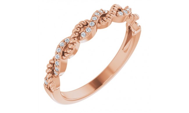 14K Rose .08 CTW Diamond Stackable Ring