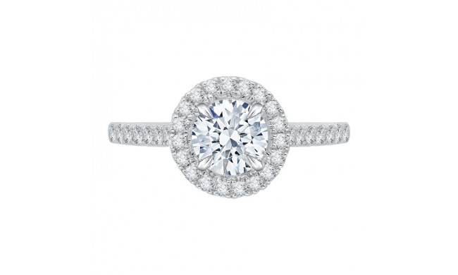 Shah Luxury 14K Two-Tone Gold Round Cut Diamond Halo Engagement Ring (Semi-Mount)