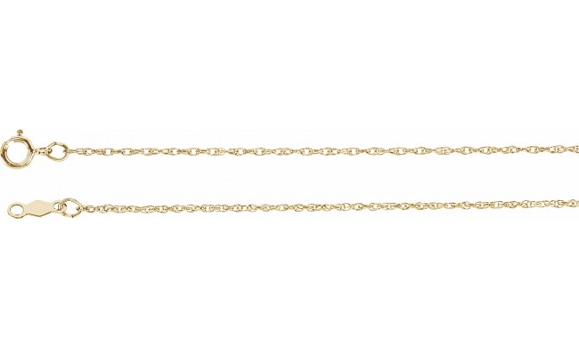 14K Yellow 1 mm Rope 7 Chain