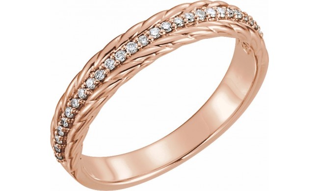 14K Rose 1/6 CTW Diamond Rope Ring