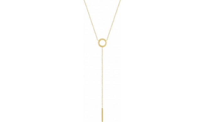 14K Yellow Circle & Bar Y 16-18 Necklace