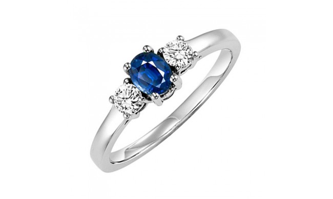 Gems One 14Kt White Gold Diamond (1/4Ctw) & Sapphire (1/2 Ctw) Ring