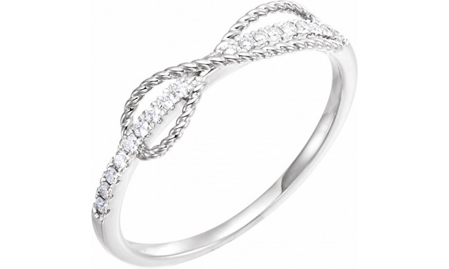 14K White 1/10 CTW Diamond Infinity-Inspired Ring