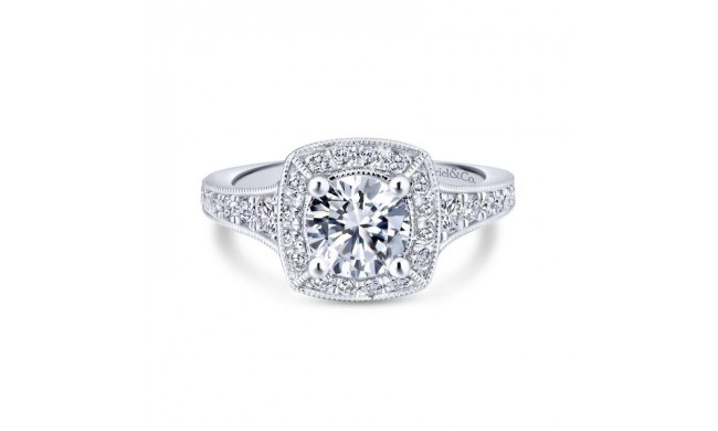 Gabriel & Co. 14k White Gold Entwined Halo Engagement Ring