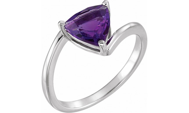 14K White Amethyst Ring