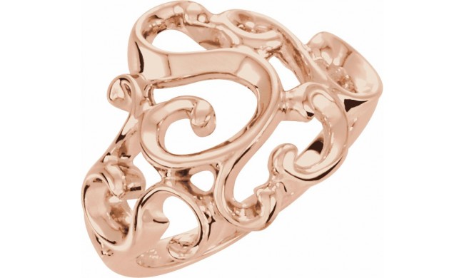 14K Rose Metal Fashion Ring