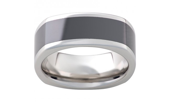 Serinium Square Band with Black CeramicInlay