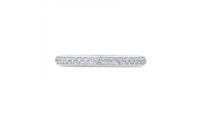 Shah Luxury 14K White Gold Round Diamond Wedding Band