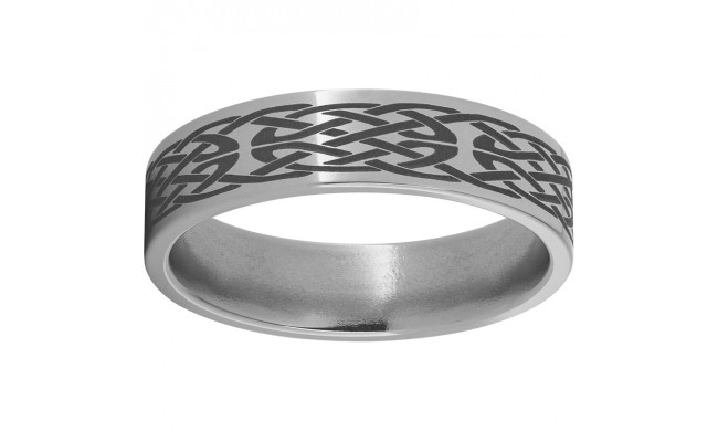 Titanium Flat Band with Knot Laser Engraving