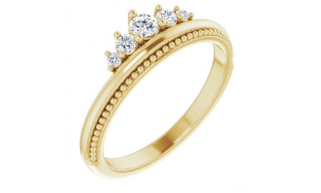 14K Yellow 1/5 CTW Diamond Stackable Crown Ring