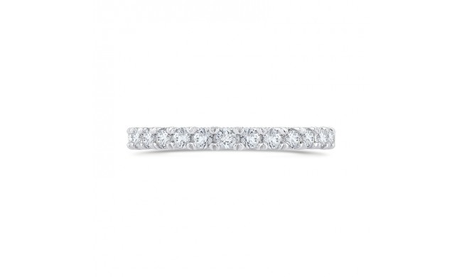Shah Luxury Round Cut Diamond Half-Eternity Wedding Band In 14K White Gold