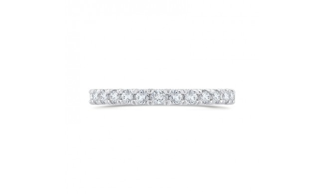 Shah Luxury Round Cut Diamond Half-Eternity Wedding Band In 14K White Gold