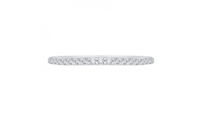 Shah Luxury 14K White Gold Round Diamond Half-Eternity Wedding Band