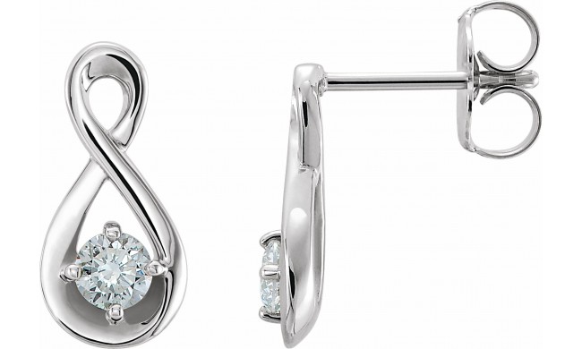 14K White 1/5 CTW Diamond Infinity-Inspired Earrings