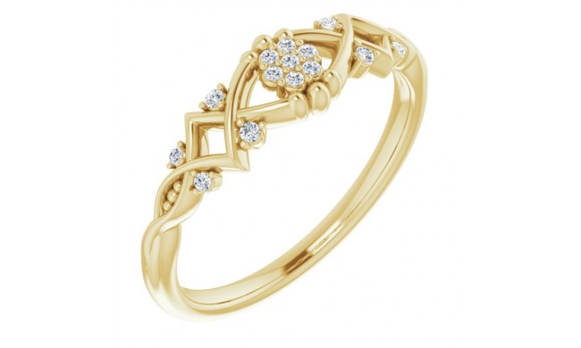 14K Yellow .06 CTW Diamond Vintage-Inspired Ring