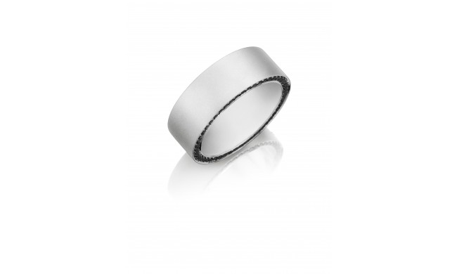 Henri Daussi 8mm Men's Wedding Band  Platinum White 0.75 Ctw.