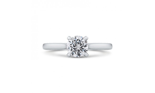 Shah Luxury 14K White Gold Round Diamond Classic Engagement Ring (Semi-Mount)