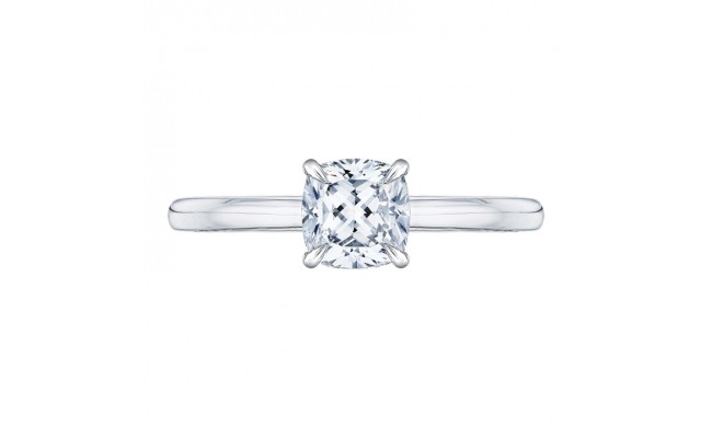 Shah Luxury 14K Two-Tone Gold Cushion Cut Diamond Solitaire Engagement Ring (Semi-Mount)