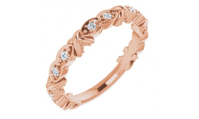 14K Rose 1/6 CTW Diamond Anniversary Band