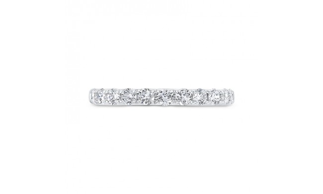 Shah Luxury 14K White Gold Round Cut Diamond Wedding Band