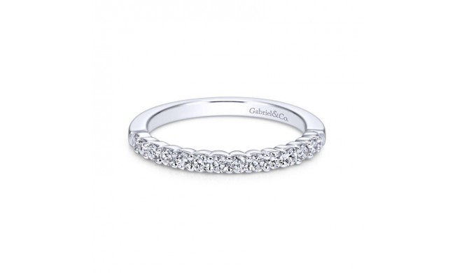 Gabriel & Co. 14k White Gold Contemporary Anniversary Wedding Band