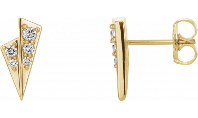 14K Yellow 1/6 CTW Diamond Geometric Earrings