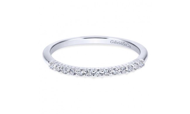 Gabriel & Co. 14k White Gold Contemporary Diamond Wedding Band