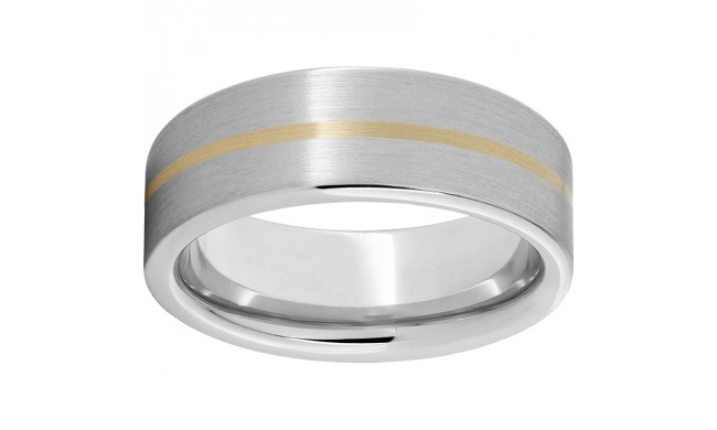 Serinium Pipe Cut Band with a 1mm 14K Yellow Gold Inlay and Satin Finish