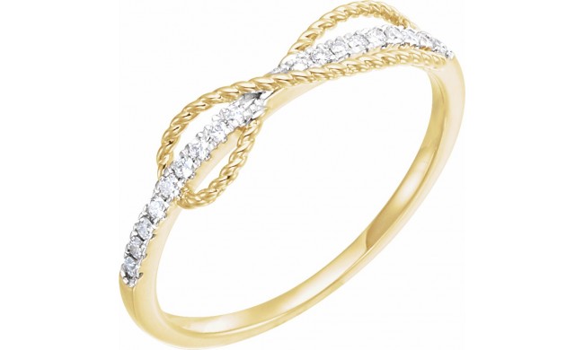 14K Yellow 1/10 CTW Diamond Infinity-Inspired Ring