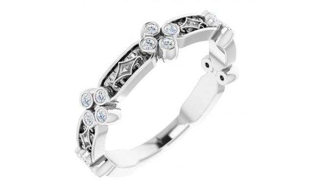 14K White 1/6 CTW Diamond Anniversary Band