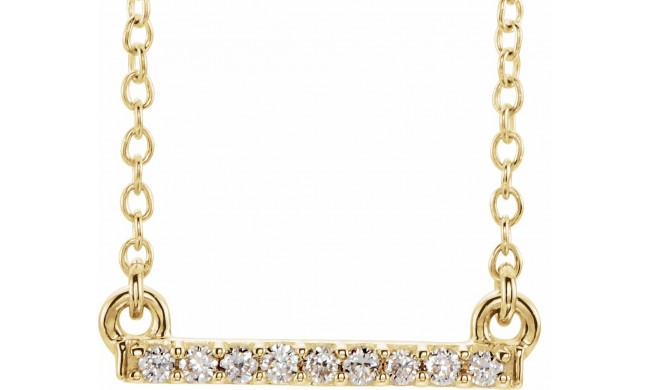 14K Yellow .07 CTW Petite Diamond Bar 16-18 Necklace