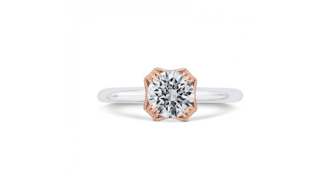 Shah Luxury 14K Two-Tone Gold Diamond Engagement Ring (Semi-Mount)