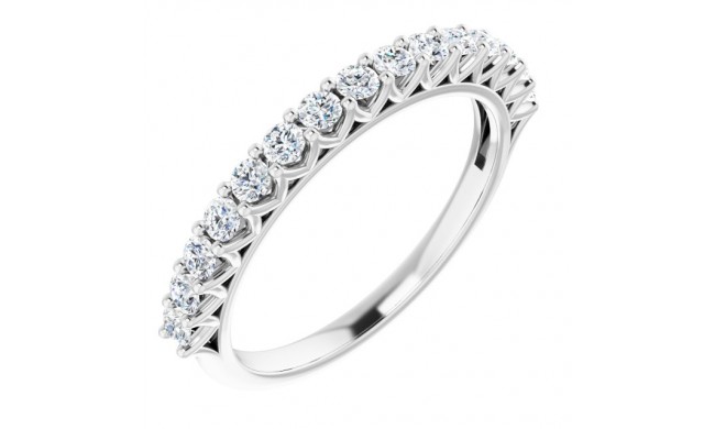 14K White 2 mm Round 1/2 CTW Diamond Anniversary Band