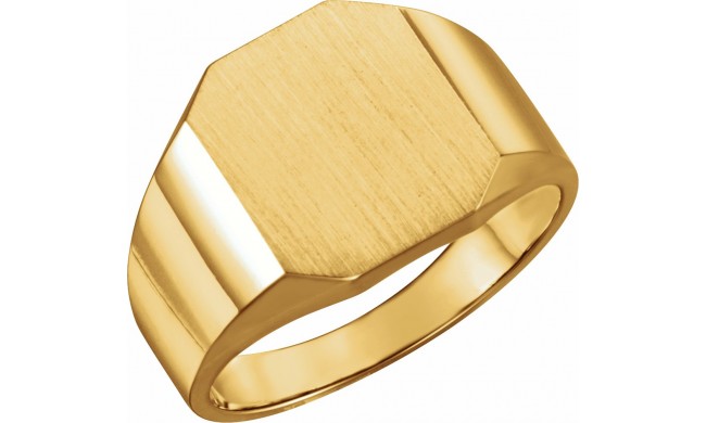 14K Yellow 14x12 mm Octagon Signet Ring