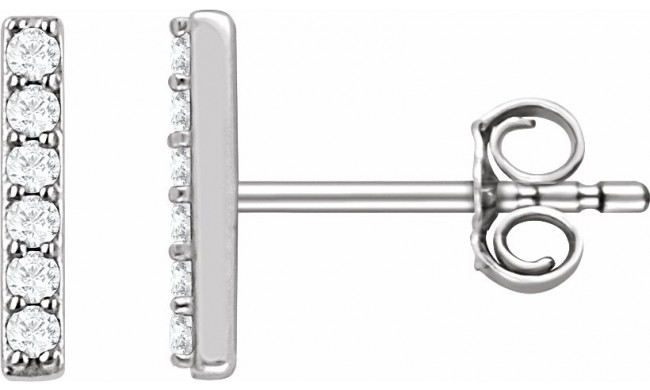 Platinum 1/10 CTW Diamond Bar Earrings