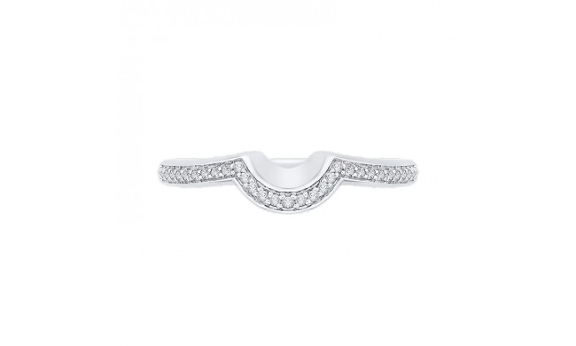 Shah Luxury 14K White Gold Round Diamond Wedding Band